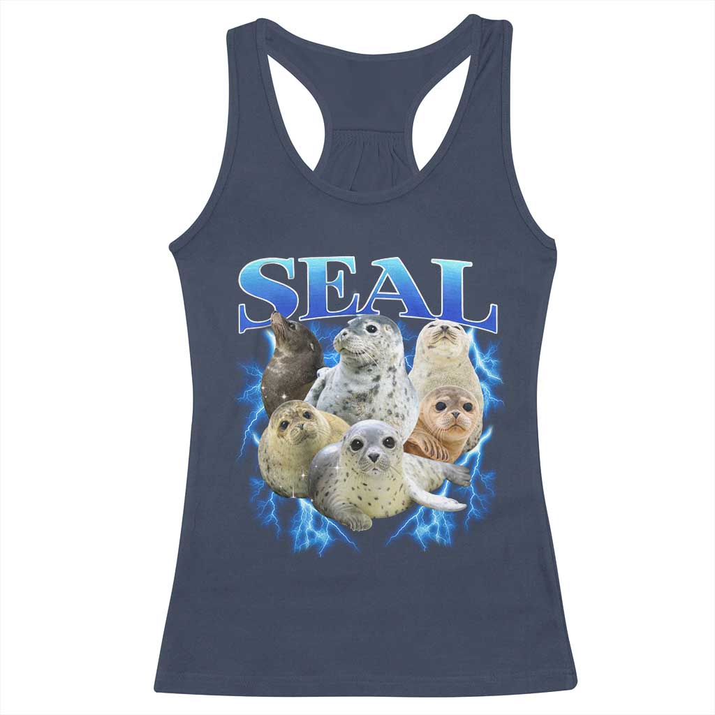 Baby Seals Racerback Tank Top Retro Sea Dog Bootleg Vintage Graphic 90s