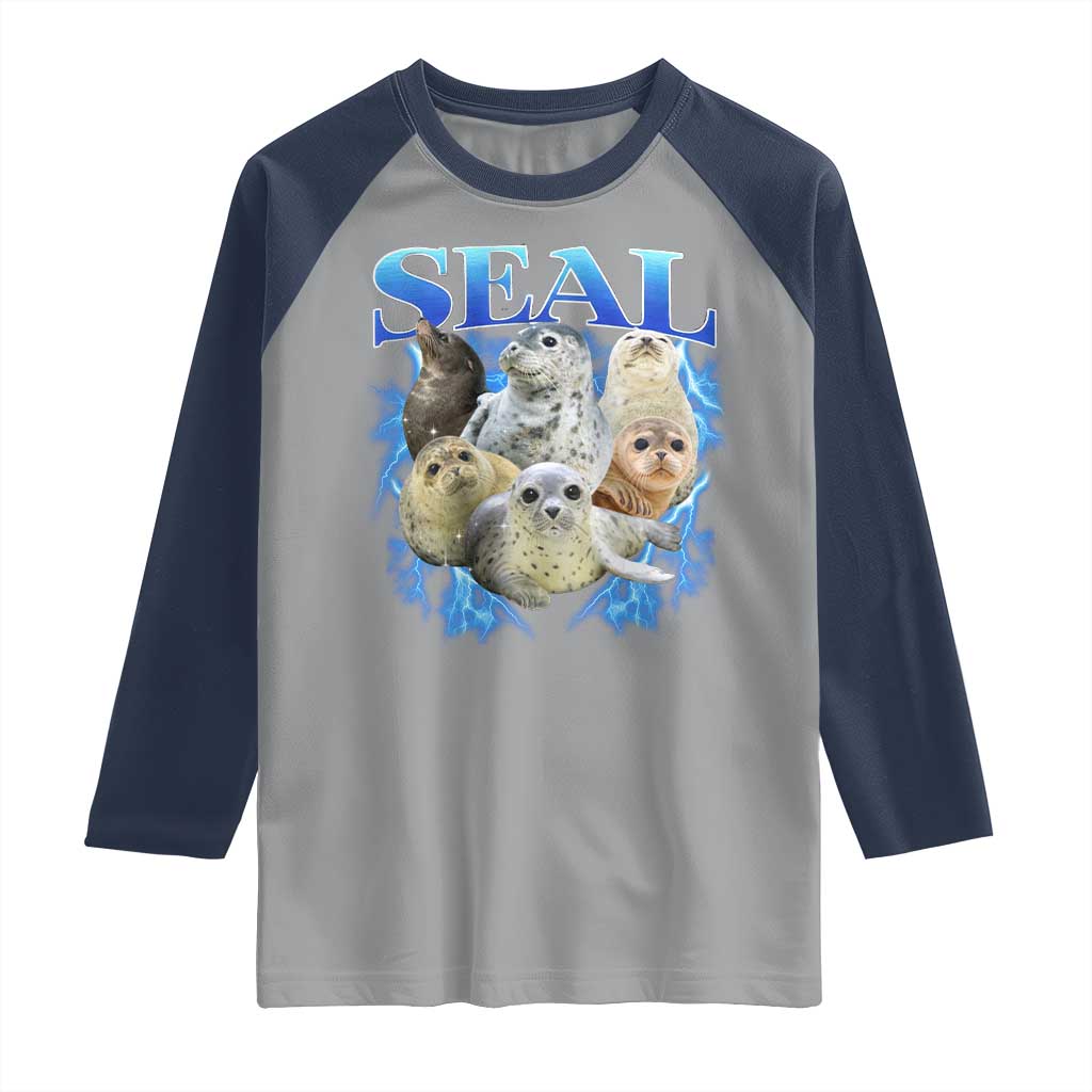 Baby Seals Raglan Shirt Retro Sea Dog Bootleg Vintage Graphic 90s