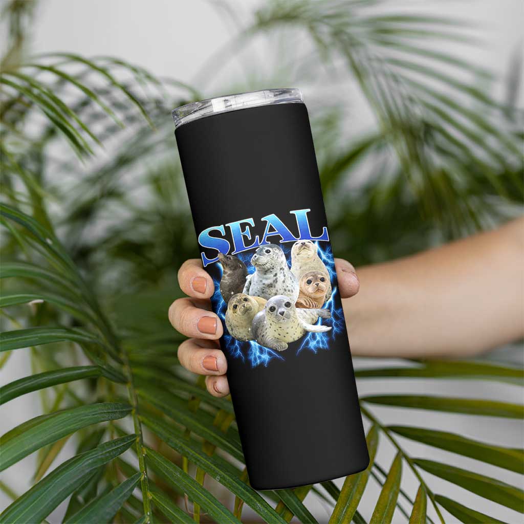 Baby Seals Skinny Tumbler Retro Sea Dog Bootleg Vintage Graphic 90s