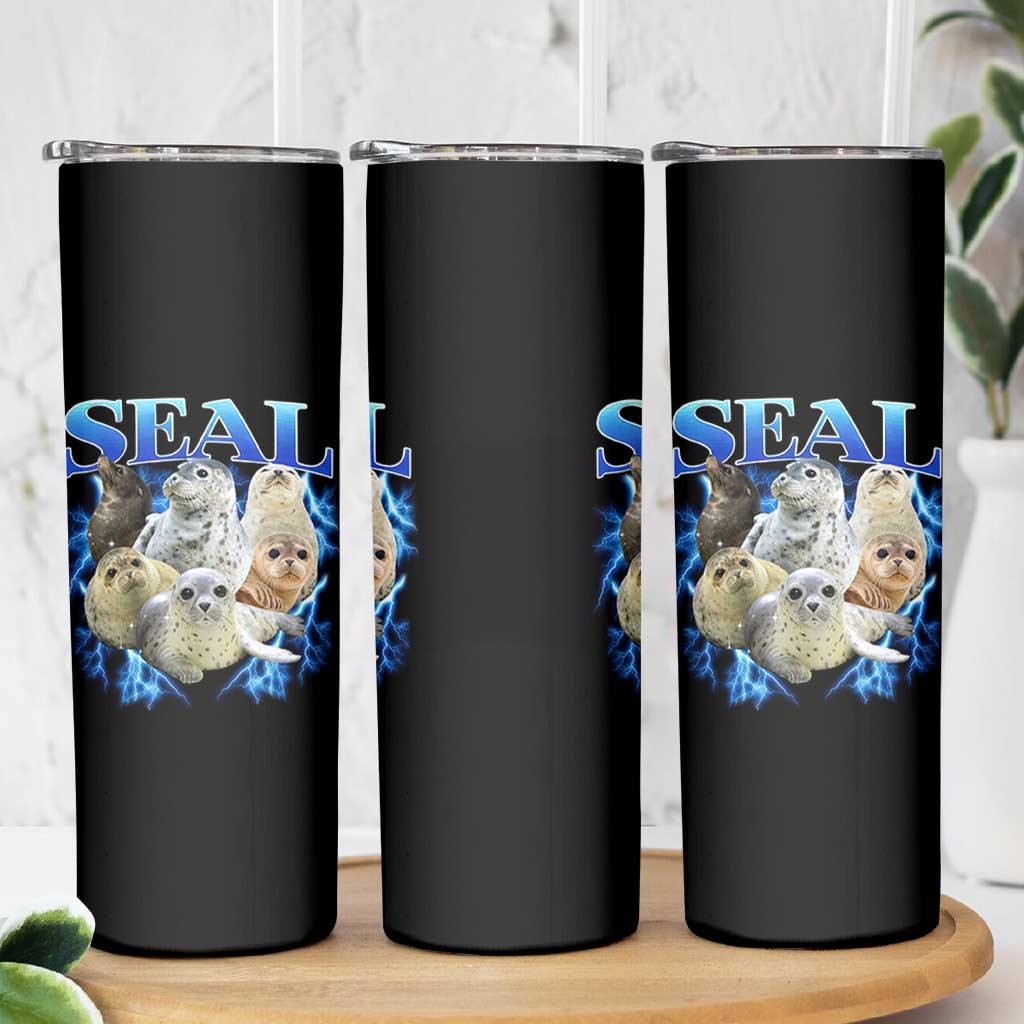 Baby Seals Skinny Tumbler Retro Sea Dog Bootleg Vintage Graphic 90s