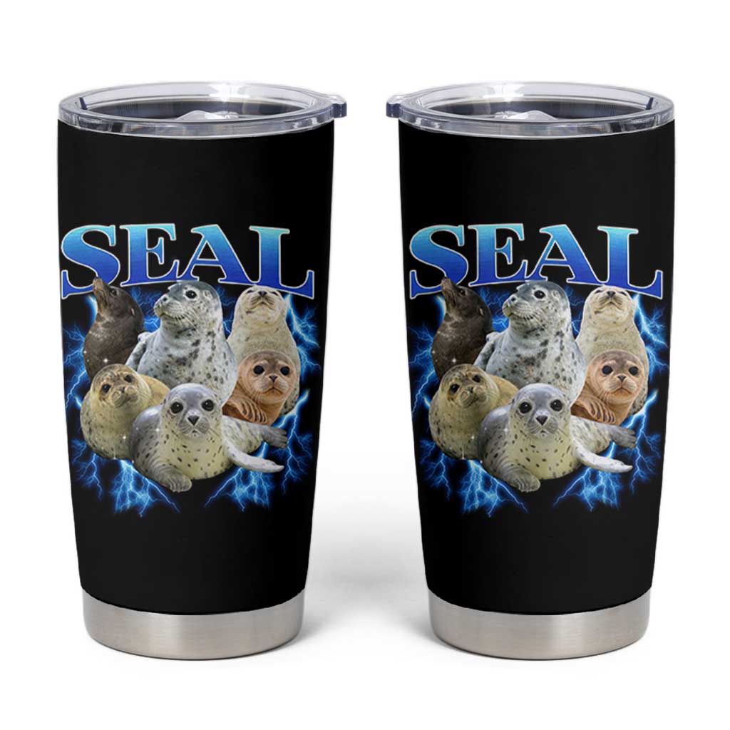 Baby Seals Tumbler Cup Retro Sea Dog Bootleg Vintage Graphic 90s