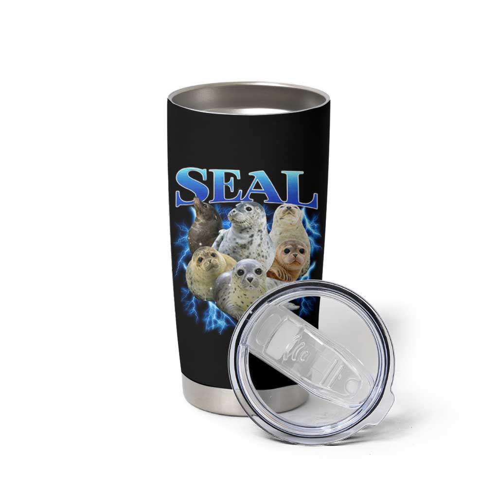 Baby Seals Tumbler Cup Retro Sea Dog Bootleg Vintage Graphic 90s