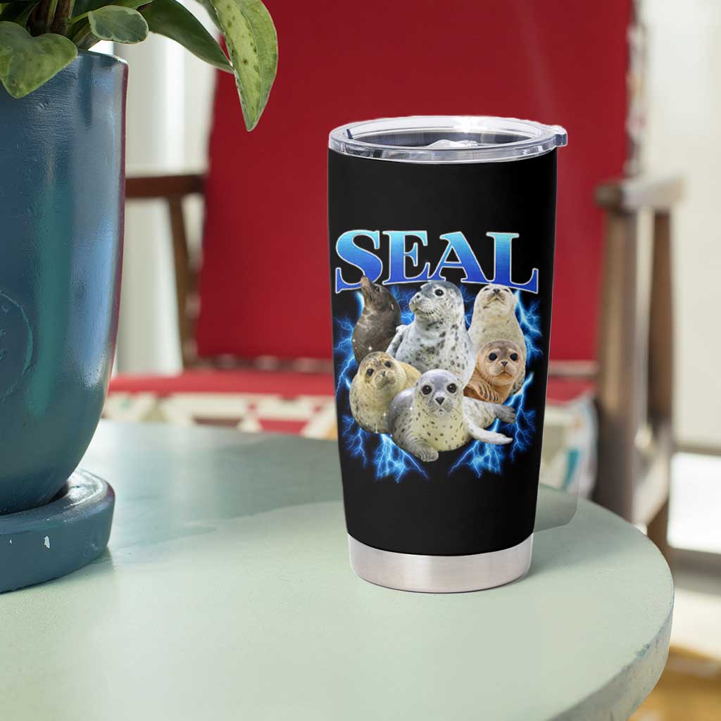 Baby Seals Tumbler Cup Retro Sea Dog Bootleg Vintage Graphic 90s