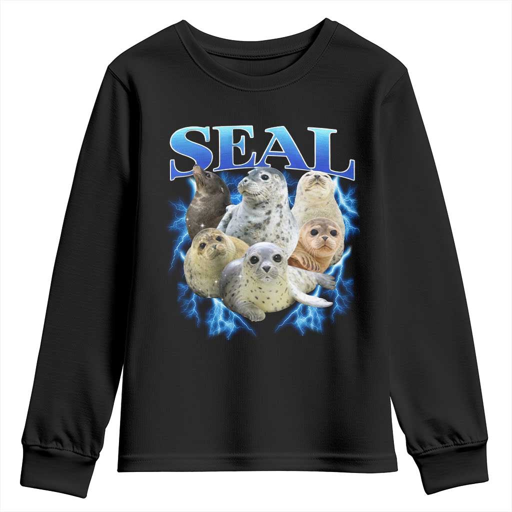 Baby Seals Youth Sweatshirt Retro Sea Dog Bootleg Vintage Graphic 90s
