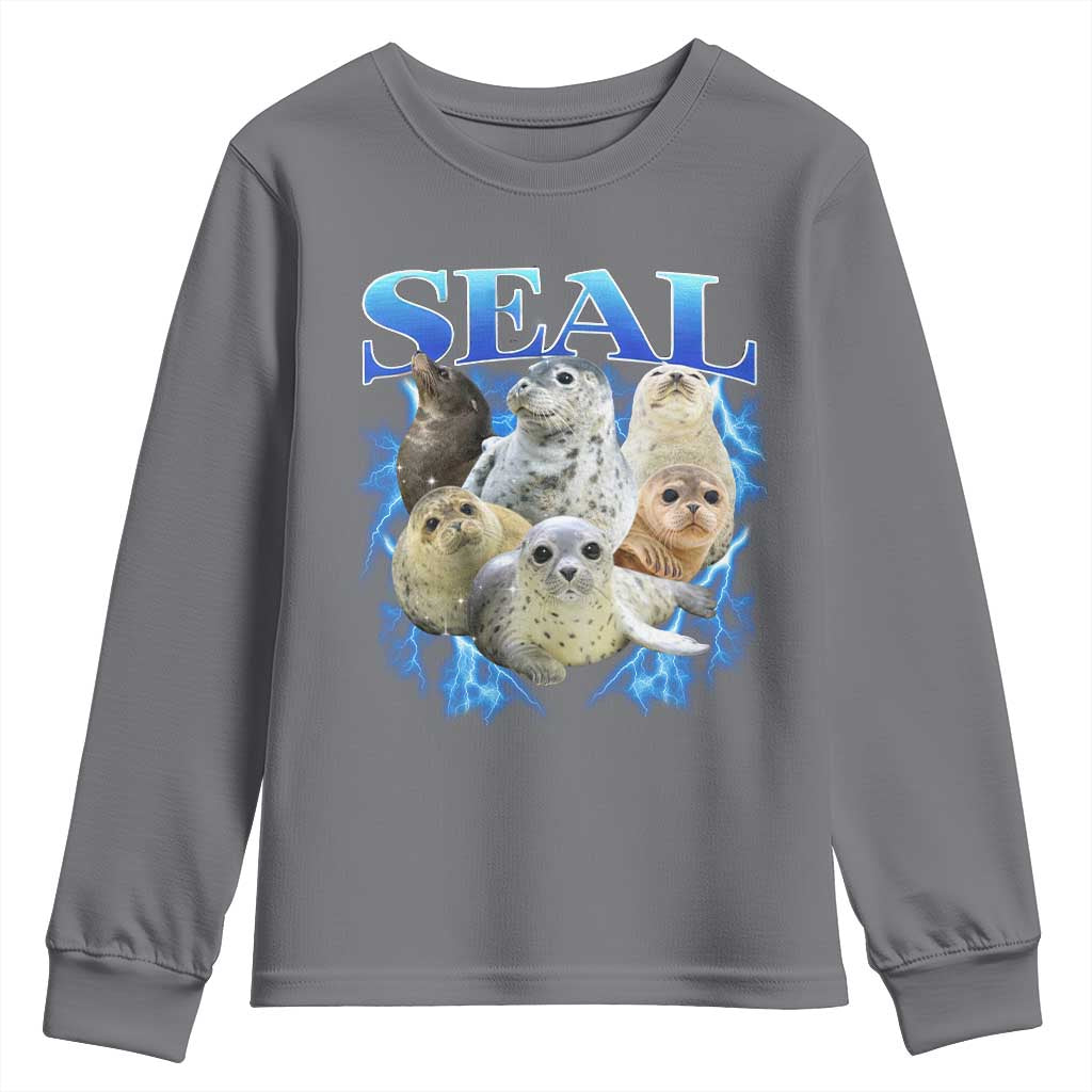 Baby Seals Youth Sweatshirt Retro Sea Dog Bootleg Vintage Graphic 90s