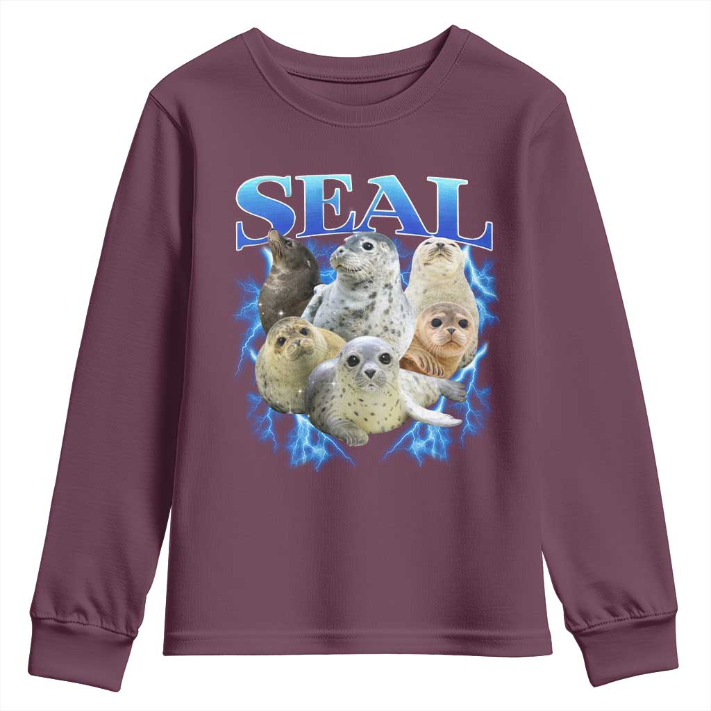 Baby Seals Youth Sweatshirt Retro Sea Dog Bootleg Vintage Graphic 90s