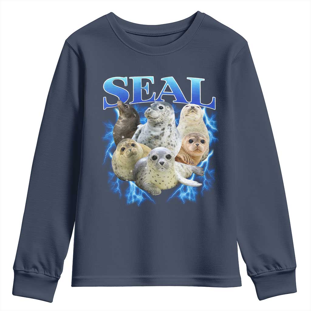 Baby Seals Youth Sweatshirt Retro Sea Dog Bootleg Vintage Graphic 90s