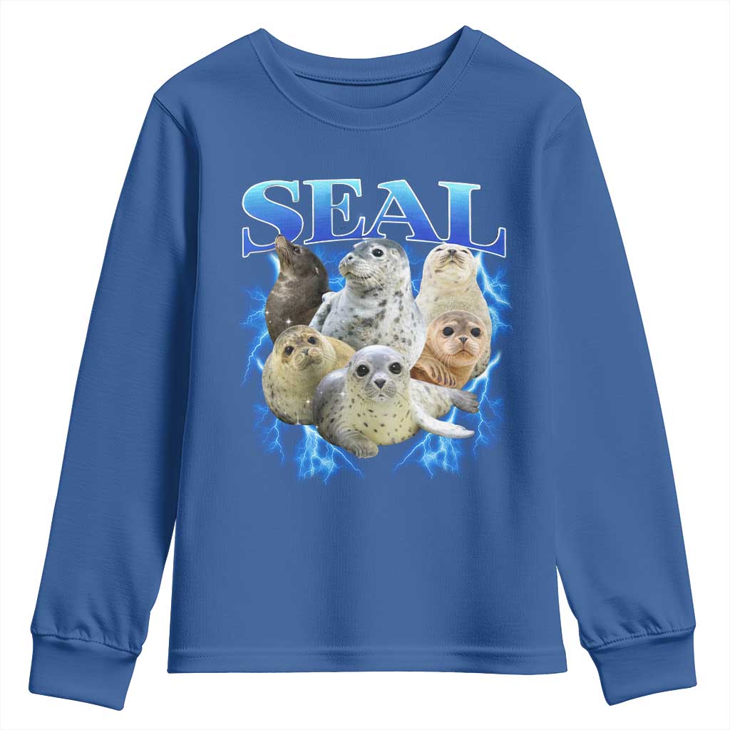 Baby Seals Youth Sweatshirt Retro Sea Dog Bootleg Vintage Graphic 90s