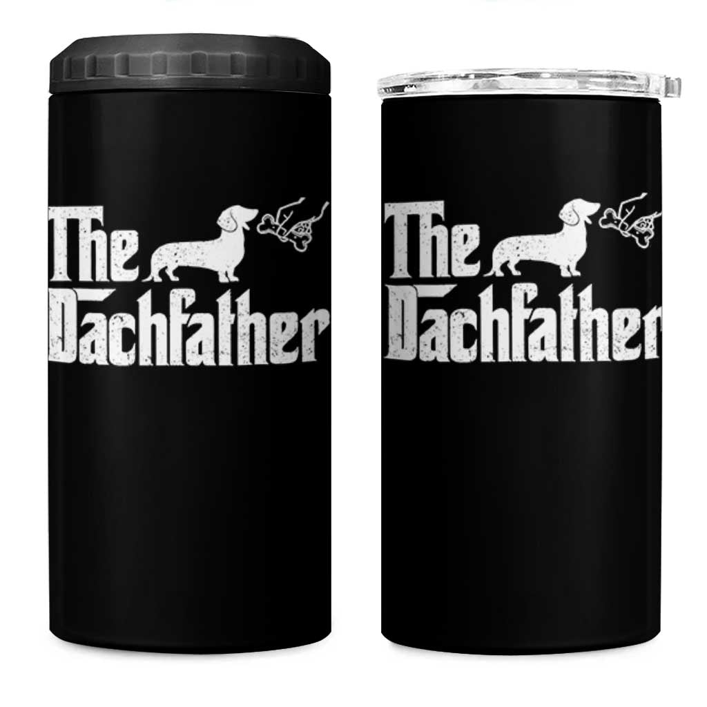 Funny Wiener Dog Dad 4 in 1 Can Cooler Tumbler The Dachshund Fathers Day Gifts For Dog Lovers