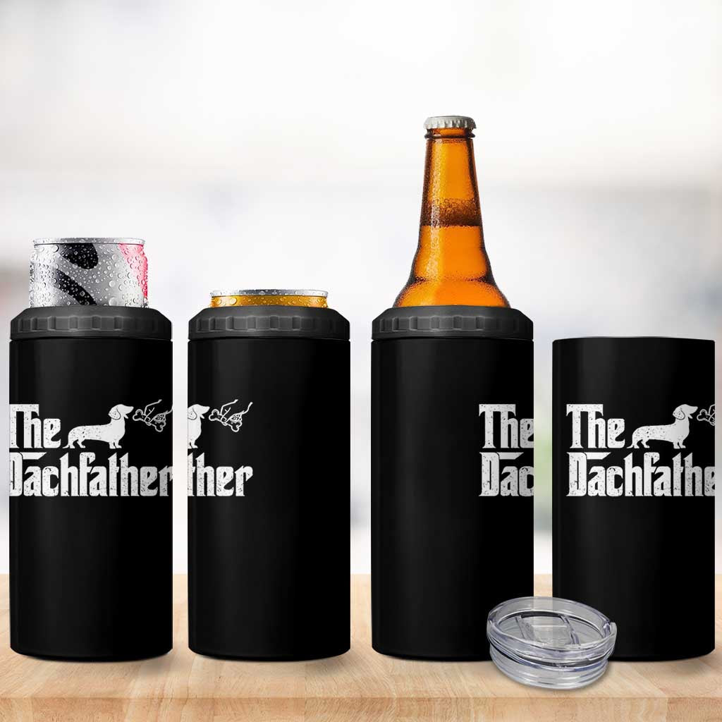 Funny Wiener Dog Dad 4 in 1 Can Cooler Tumbler The Dachshund Fathers Day Gifts For Dog Lovers