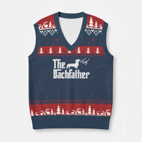 Funny Wiener Dog Dad V-Neck Knit Sweater Vest The Dachshund Fathers Day Gifts For Dog Lovers