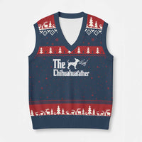 Chihuahua Dad V-Neck Knit Sweater Vest Fathers Day Gifts For Dog Lovers