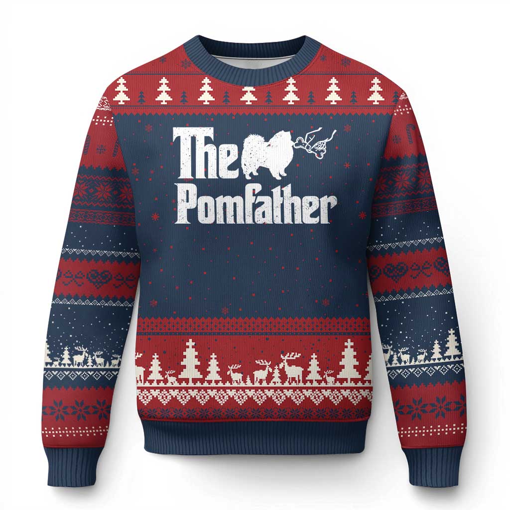 Pomeranian Dad Ugly Christmas Sweater The Pom Father Fathers Day Gifts For Dog Lovers