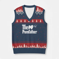 Pomeranian Dad V-Neck Knit Sweater Vest The Pom Father Fathers Day Gifts For Dog Lovers