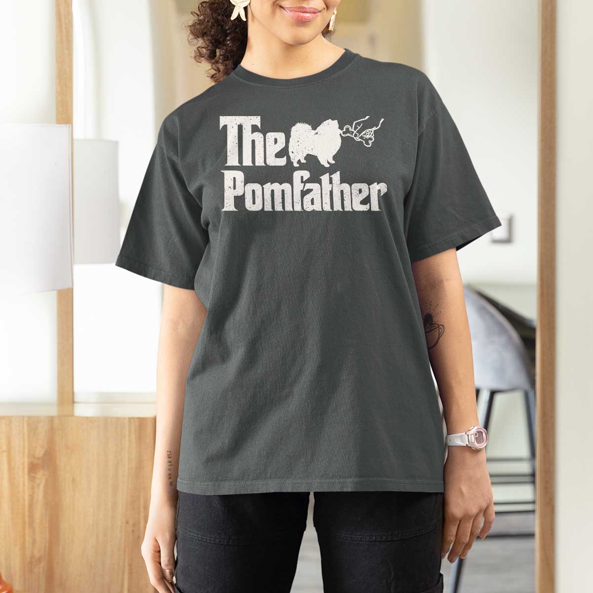Pomeranian Dad T Shirt For Women The Pom Father Fathers Day Gifts For Dog Lovers