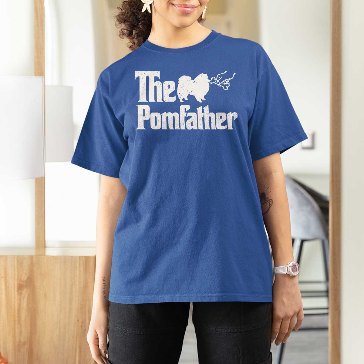 Pomeranian Dad T Shirt For Women The Pom Father Fathers Day Gifts For Dog Lovers