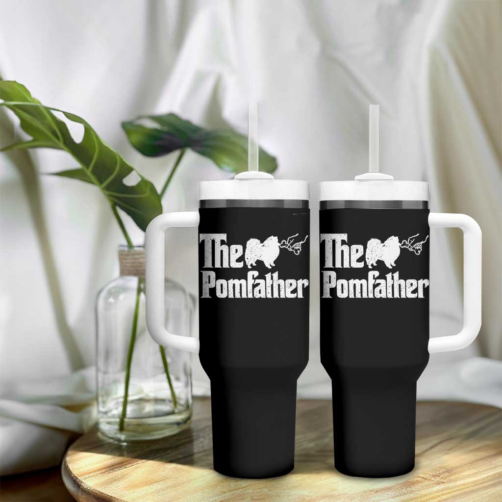 Pomeranian Dad Tumbler With Handle The Pom Father Fathers Day Gifts For Dog Lovers