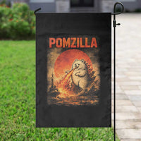 Pomzilla Dog Japanese Art Garden Flag Retro Vintage Dog Lover Pomeranian Pom Monster Kaiju