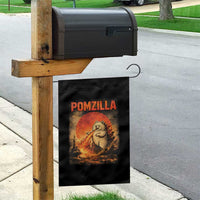 Pomzilla Dog Japanese Art Garden Flag Retro Vintage Dog Lover Pomeranian Pom Monster Kaiju