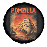 Pomzilla Dog Japanese Art Spare Tire Cover Retro Vintage Dog Lover Pomeranian Pom Monster Kaiju