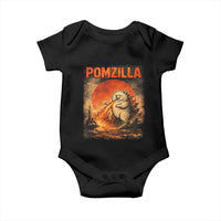 Pomzilla Dog Japanese Art Baby Onesie Retro Vintage Dog Lover Pomeranian Pom Monster Kaiju