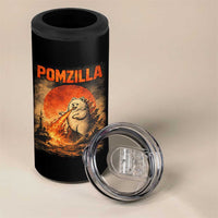 Pomzilla Dog Japanese Art 4 in 1 Can Cooler Tumbler Retro Vintage Dog Lover Pomeranian Pom Monster Kaiju