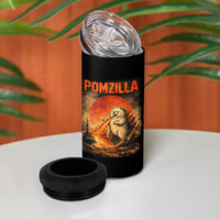 Pomzilla Dog Japanese Art 4 in 1 Can Cooler Tumbler Retro Vintage Dog Lover Pomeranian Pom Monster Kaiju