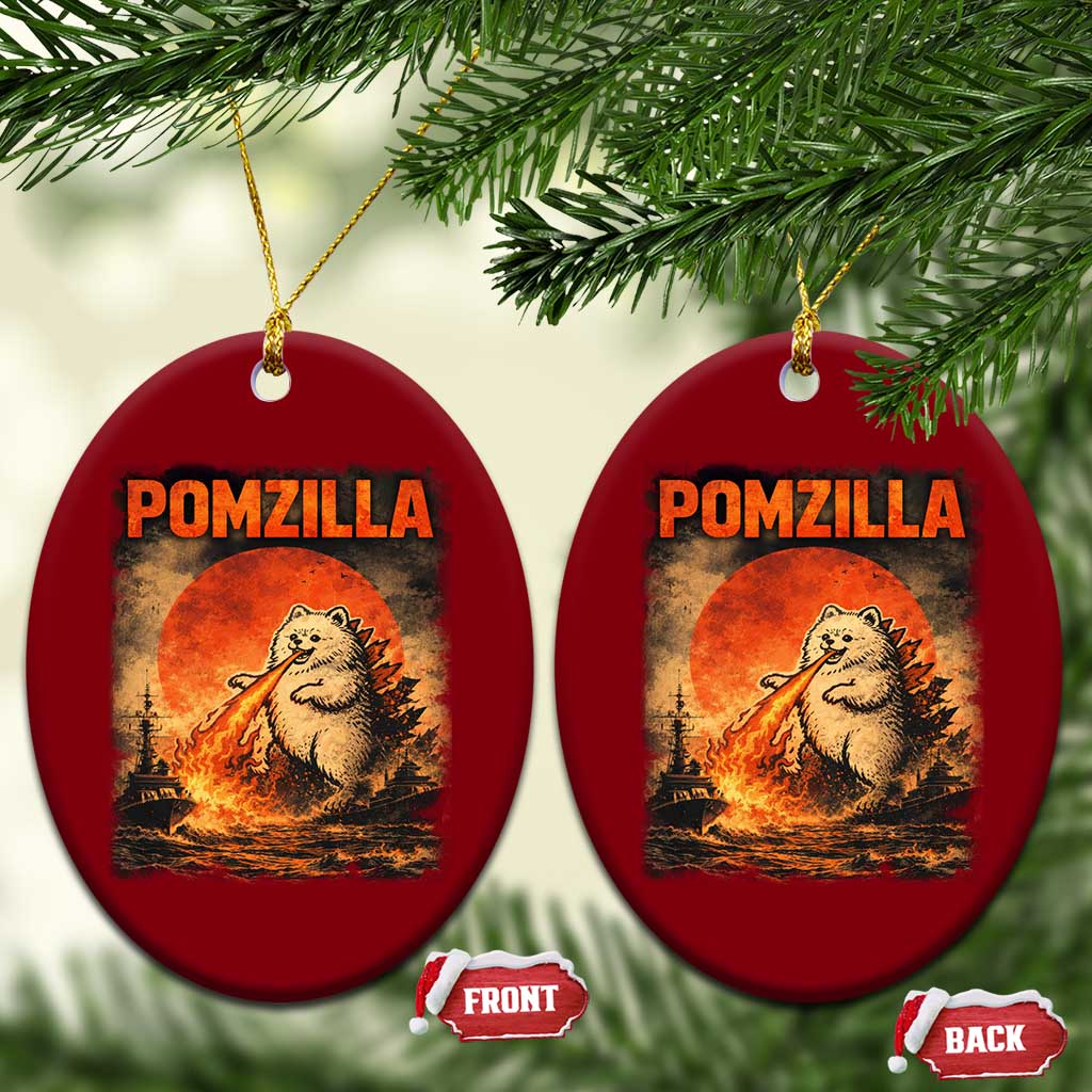 Pomzilla Dog Japanese Art Ceramic Ornament Retro Vintage Dog Lover Pomeranian Pom Monster Kaiju