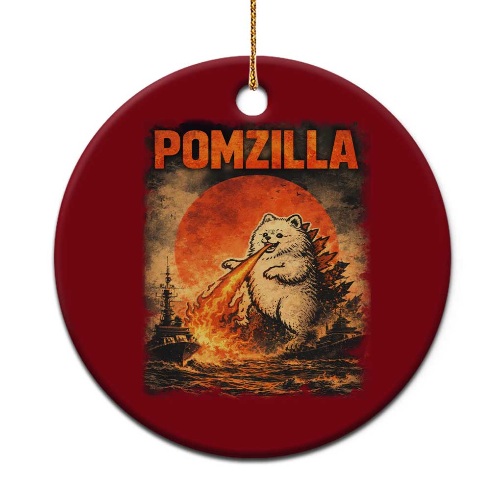 Pomzilla Dog Japanese Art Ceramic Ornament Retro Vintage Dog Lover Pomeranian Pom Monster Kaiju
