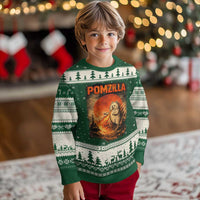 Pomzilla Dog Japanese Art Ugly Christmas Sweater Retro Vintage Dog Lover Pomeranian Pom Monster Kaiju