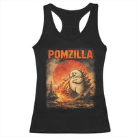 Pomzilla Dog Japanese Art Racerback Tank Top Retro Vintage Dog Lover Pomeranian Pom Monster Kaiju