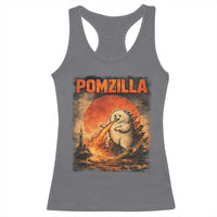 Pomzilla Dog Japanese Art Racerback Tank Top Retro Vintage Dog Lover Pomeranian Pom Monster Kaiju