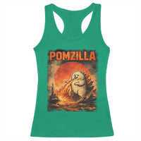 Pomzilla Dog Japanese Art Racerback Tank Top Retro Vintage Dog Lover Pomeranian Pom Monster Kaiju