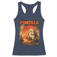 Pomzilla Dog Japanese Art Racerback Tank Top Retro Vintage Dog Lover Pomeranian Pom Monster Kaiju