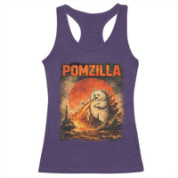 Pomzilla Dog Japanese Art Racerback Tank Top Retro Vintage Dog Lover Pomeranian Pom Monster Kaiju