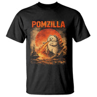 Pomzilla Dog Japanese Art T Shirt Retro Vintage Dog Lover Pomeranian Pom Monster Kaiju