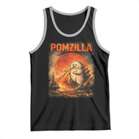Pomzilla Dog Japanese Art Tank Top Retro Vintage Dog Lover Pomeranian Pom Monster Kaiju