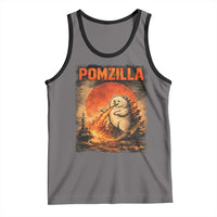 Pomzilla Dog Japanese Art Tank Top Retro Vintage Dog Lover Pomeranian Pom Monster Kaiju
