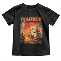 Pomzilla Dog Japanese Art Toddler T Shirt Retro Vintage Dog Lover Pomeranian Pom Monster Kaiju