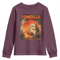 Pomzilla Dog Japanese Art Youth Sweatshirt Retro Vintage Dog Lover Pomeranian Pom Monster Kaiju