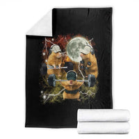 Hamster Deadlift Throw Blanket Funny Cute Rat Fitness Gym Weightlifting Meme