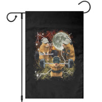 Hamster Deadlift Garden Flag Funny Cute Rat Fitness Gym Weightlifting Meme