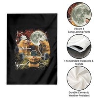 Hamster Deadlift Garden Flag Funny Cute Rat Fitness Gym Weightlifting Meme