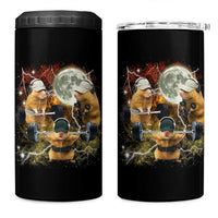 Hamster Deadlift 4 in 1 Can Cooler Tumbler Funny Cute Rat Fitness Gym Weightlifting Meme