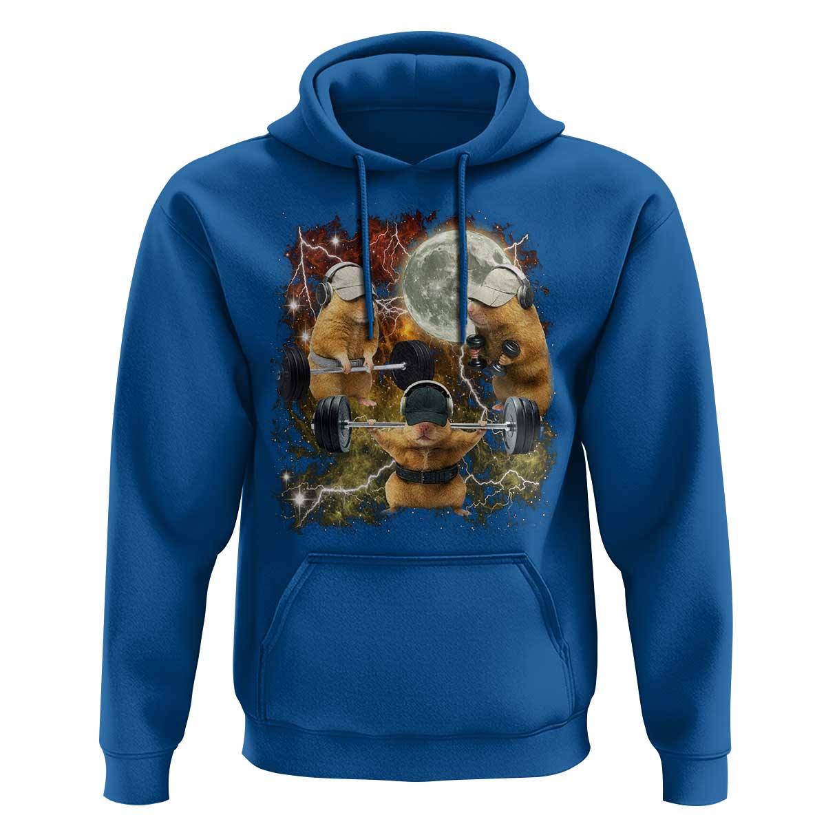 Hamster Deadlift Hoodie Funny Cute Rat Fitness Gym Weightlifting Meme