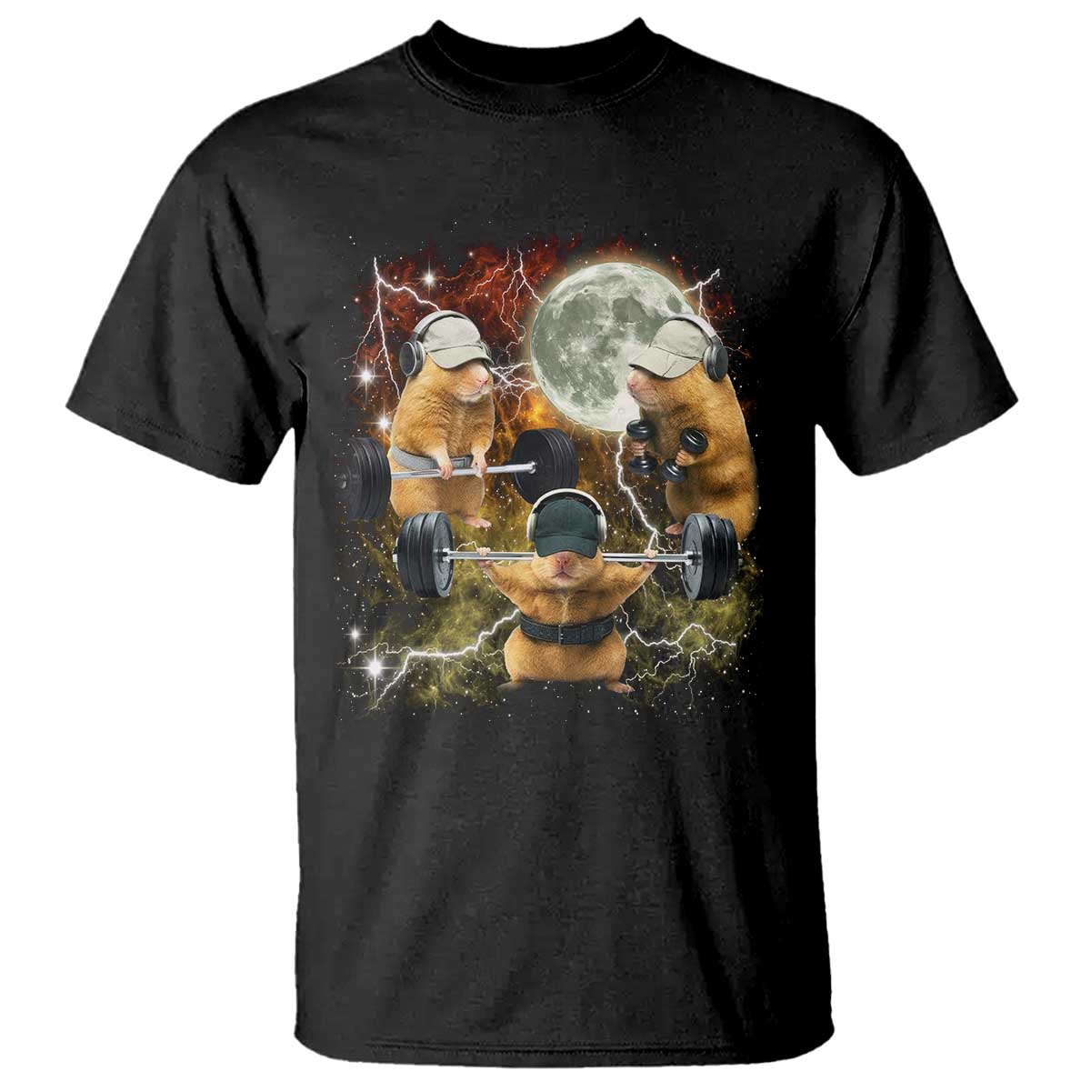 Hamster Deadlift T Shirt Funny Cute Rat Fitness Gym Weightlifting Meme