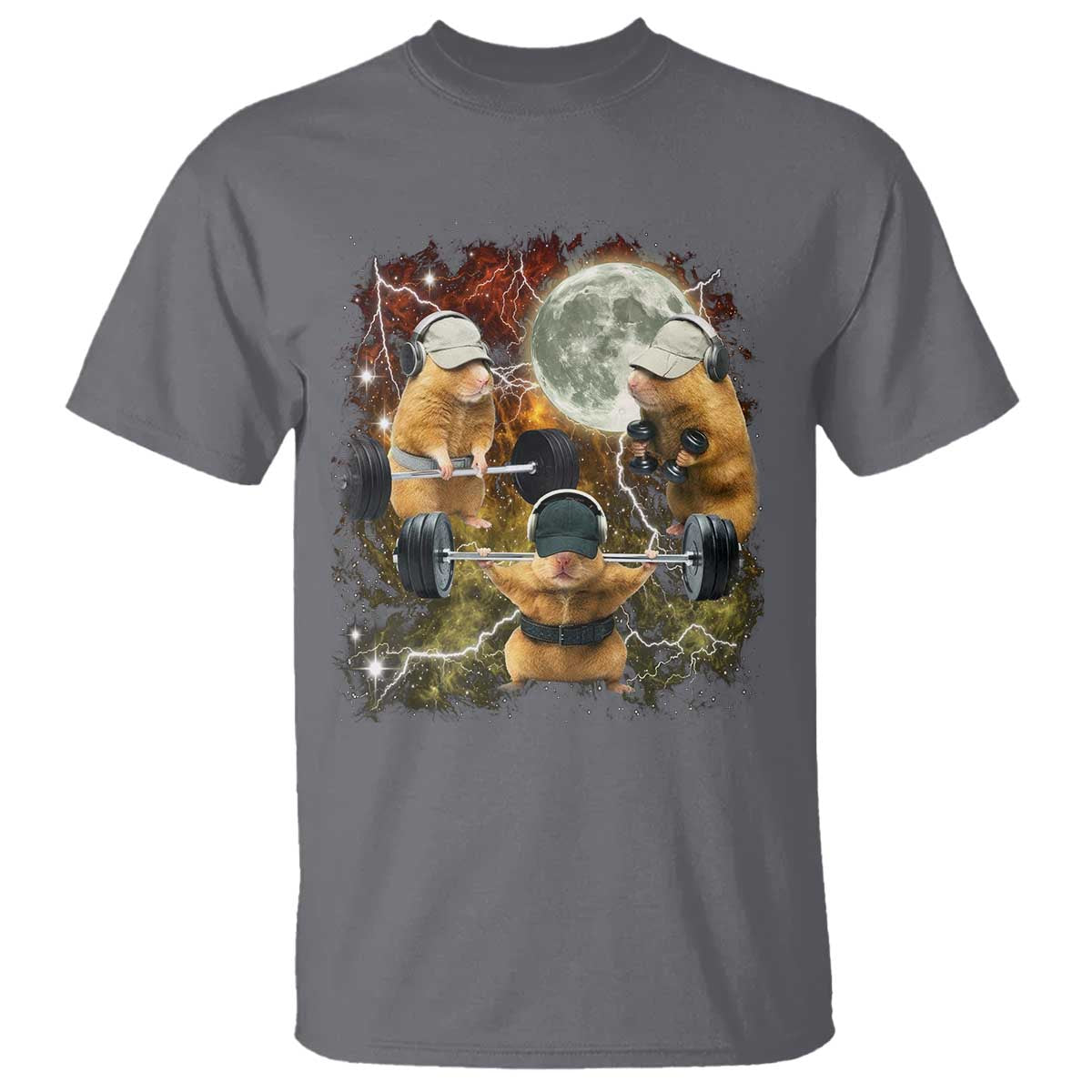 Hamster Deadlift T Shirt Funny Cute Rat Fitness Gym Weightlifting Meme