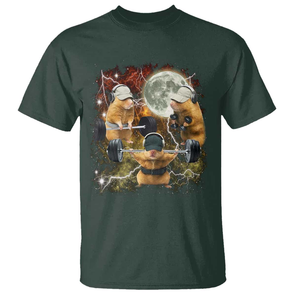 Hamster Deadlift T Shirt Funny Cute Rat Fitness Gym Weightlifting Meme