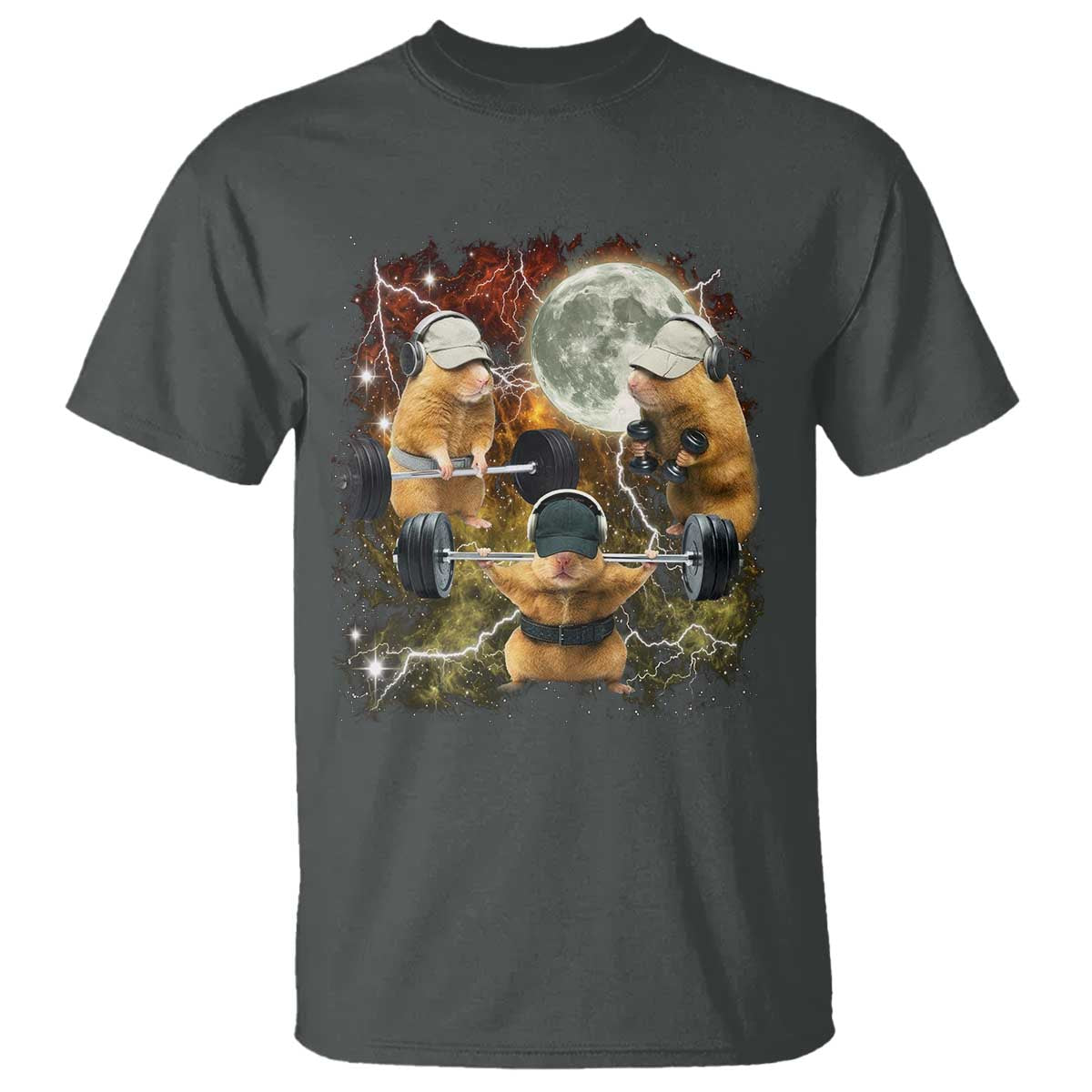 Hamster Deadlift T Shirt Funny Cute Rat Fitness Gym Weightlifting Meme