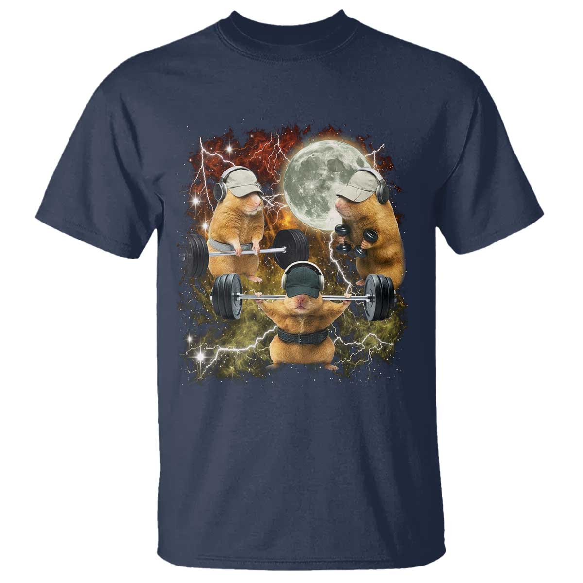 Hamster Deadlift T Shirt Funny Cute Rat Fitness Gym Weightlifting Meme